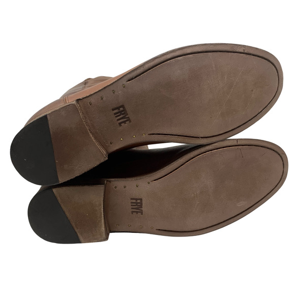 NEW Frye Melissa Button Tall Equestrian Riding Boots Sz 6 Cognac Oiled Leather - Picture 12 of 13